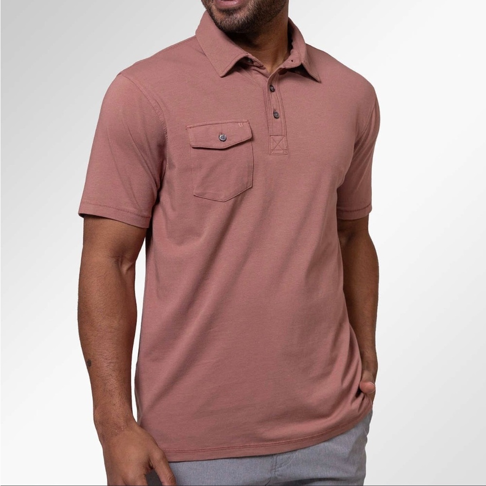 Linksoul Men's COAST HIGHWAY POCKET POLO Shirt in Earthy Brown